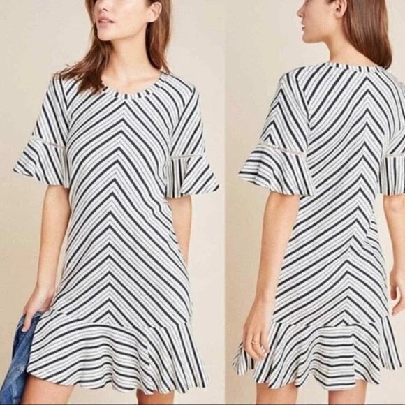Anthropologie Striped Tunic Mini Dress - Picture 1 of 11